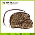 Wholesale PVC high quality fashion leopard printed travel cosmetic bag sets